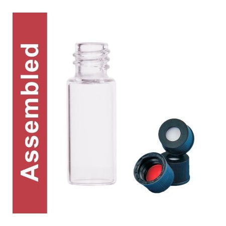 Cp Lab Safety. Wheaton MicroLiter 2ML Clear Screw Thread Vial Kit, Black Solid Top Cap, 100 pk 08-1060KS-A